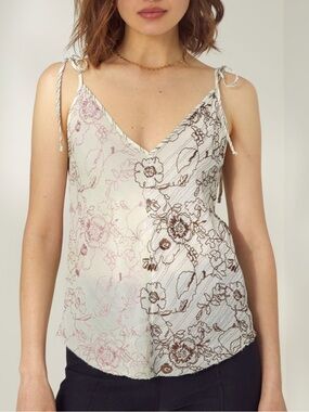 Aritzia Wilfred Ellis Floral Tie Sleeve Camisole